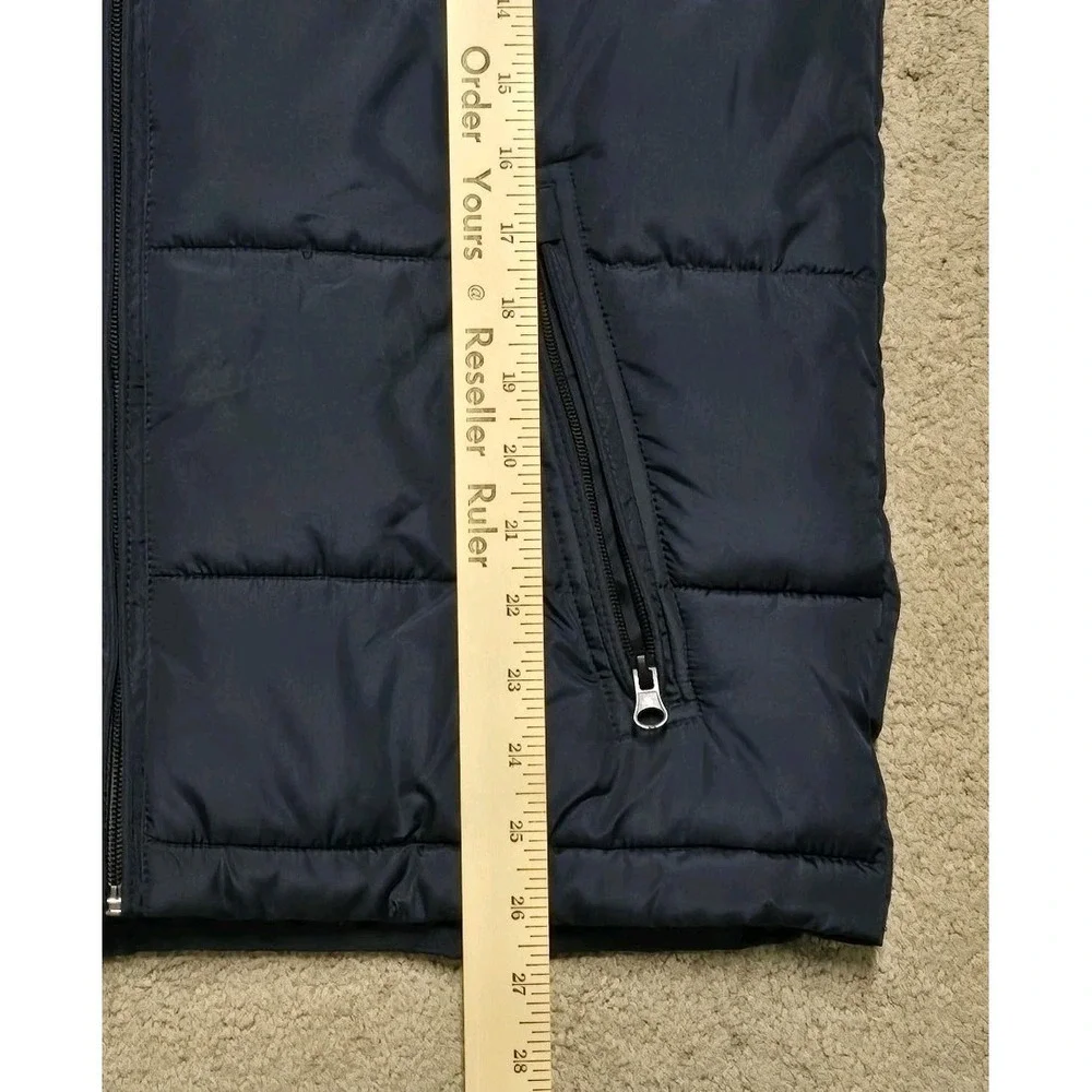 Aeropostale Mens Small Puffer Jacket Navy Blue Coat Recycled Down EUC‎